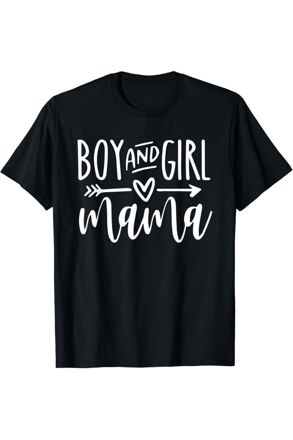 Vintage Tee Hot trending Boy And Girl Mama Mom Of Two Mommy Mother'S Gift Women T-Shirt - Birthday Gifts