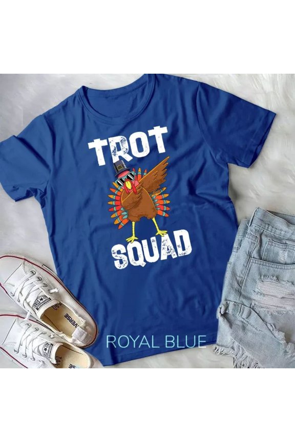 Vintage Tee Hot trending Cute Dabbing Turkey Trot 5K 10K Squad Dab Thanksgiving Gifts Unisex T-Shirt - Birthday Gifts