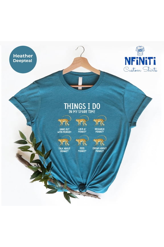 Vintage Tee Hot trending Cute Monkey Shirt, Monkey Gift, Monkey Lover Shirt, Jungle Animal Shirt, Monkey Shirt For Women, Monkey Shirt, Zoo Visit Shirt, Safari Shirt - Birthday Gifts