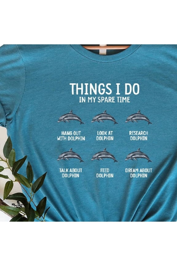 Vintage Tee Hot trending Dolphin T-Shirt, Cute Dolphin Shirt, Dolphin Lover Shirt, Funny Animal Shirt, Dolphin Gift, Sea World Shirt, Summer Tee, Undersea Animal - Birthday Gifts