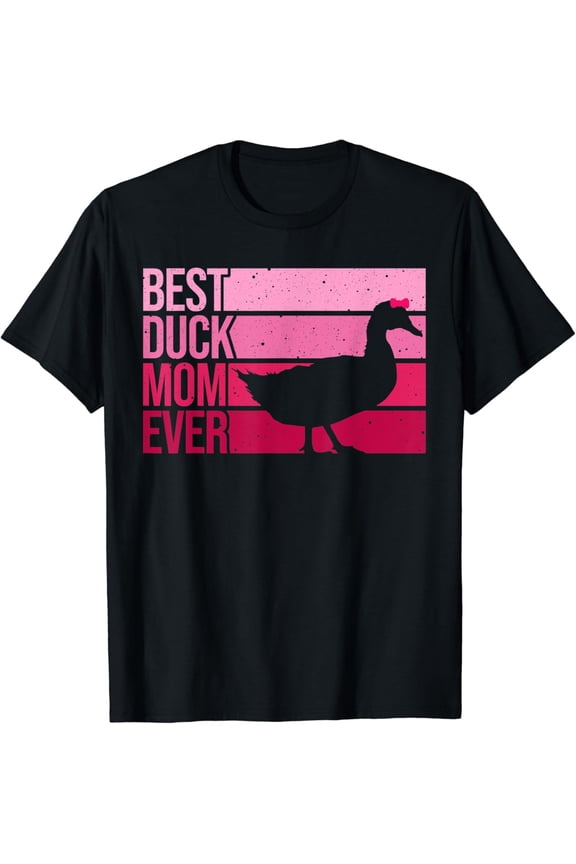 Vintage Tee Hot trending Funny Duck Mom Art For Women Girls Mother'S Gift Duck Lovers T-Shirt - Birthday Gifts