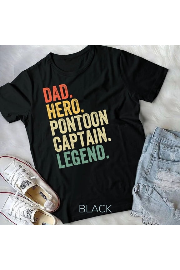 Vintage Tee Hot trending Funny Pontoon Boat Captain Dad Boating T-Shirt - Birthday Gifts
