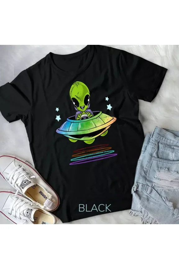 Vintage Tee Hot trending Gift Idea Cute Ufo Alien Unisex T-Shirt - Birthday Gifts