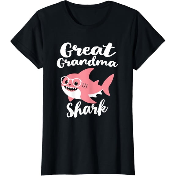 Vintage Tee Hot trending Great Grandma Shark Mother'S Gift Grandma Funny T-Shirt - Birthday Gifts