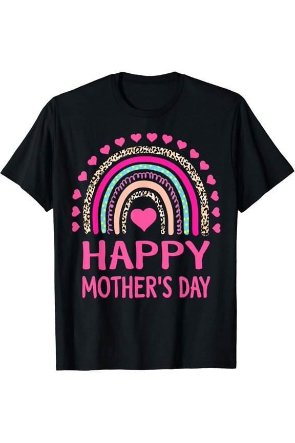 Vintage Tee Hot trending Happy Mother'S Gift 2024 Tshirt For Women Mom Grandma Rainbow T-Shirt - Birthday Gifts