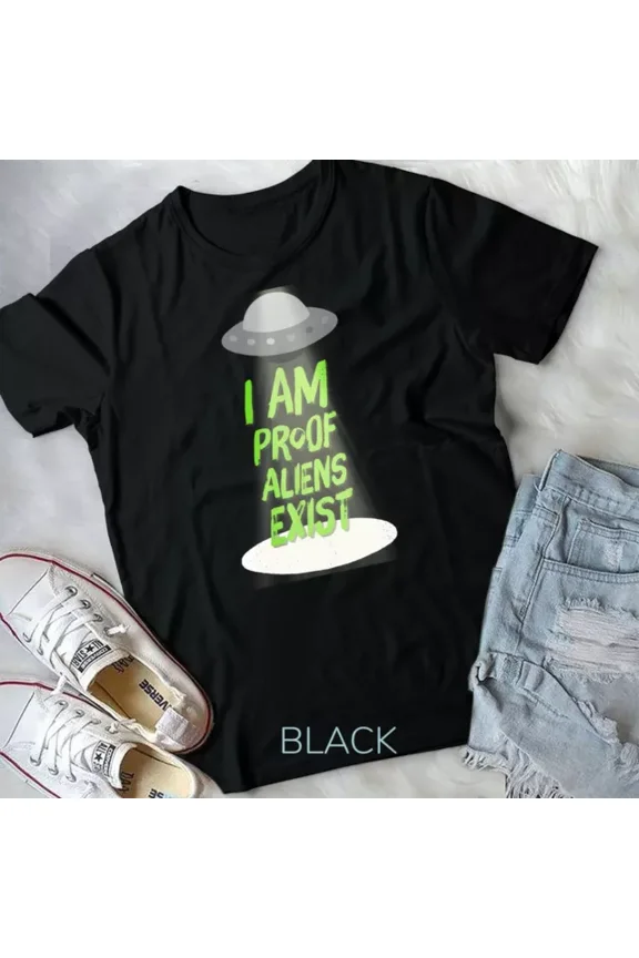 Vintage Tee Hot trending I Am Proof Aliens Exist Ufo Unisex T-Shirt - Birthday Gifts