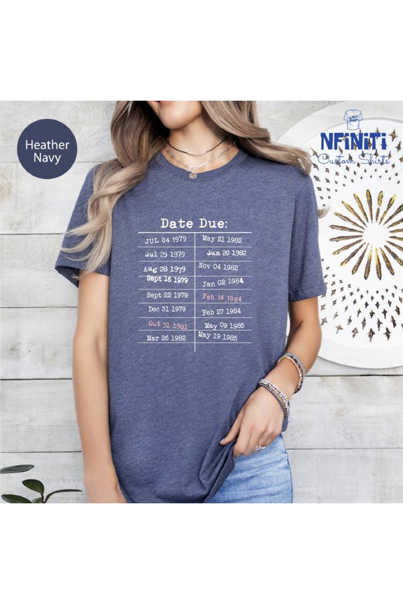 Vintage Tee Hot trending Library Card Due Date Shirt, Library Card Tee, Book Lover Tee, Librarian Gift, Book Lover Gift, Teacher Gifts, Bookish Gift,Library Checkout - Birthday Gifts