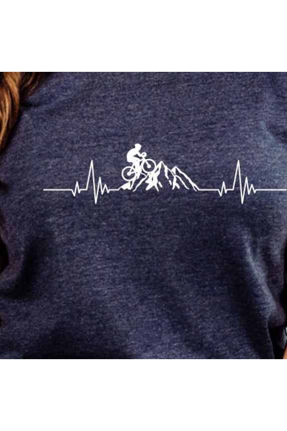 Vintage Tee Hot trending Mountain Bike Shirt, Mountain Biker Gift, Mountain Biking Shirt, Heartbeat Shirt, Mountain Biker Shirt, Camping Gift, Bike Lover Gift - Birthday Gifts