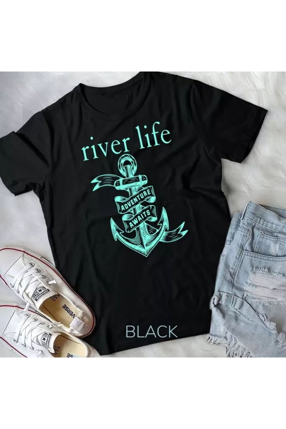 Vintage Tee Hot trending River Boat Life Anchor Cute Southern Mint Camping Attitude Unisex T-Shirt - Birthday Gifts