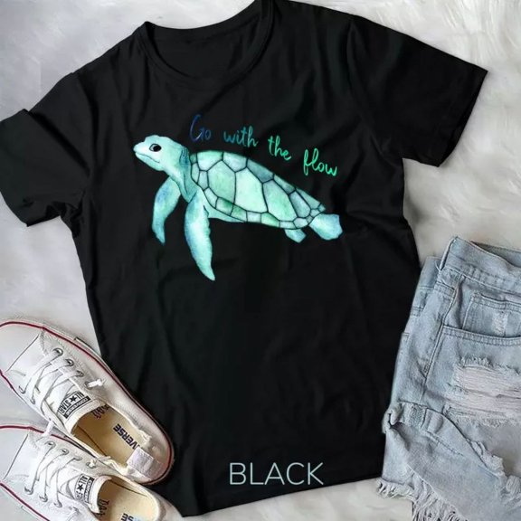 Vintage Tee Hot trending Sea Green Turtle Watercolor With Funny Quote Unisex T-Shirt - Birthday Gifts