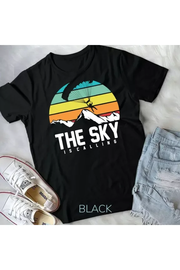 Vintage Tee Hot trending The Sky Is Calling Skydiving Skydive Sky Diving Skydiver Unisex T-Shirt - Birthday Gifts
