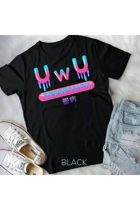 Vintage Tee Hot trending Yami Kawaii Owo Uwu Pastel Goth Harajuku Unisex T-Shirt Shirt - Birthday Gifts