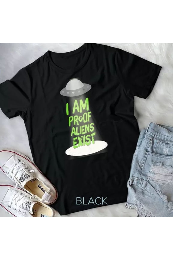 Vintage Tee I Am Proof Aliens Exist Ufo Unisex T-Shirt Birthday Gifts, Unisex T-Shirt