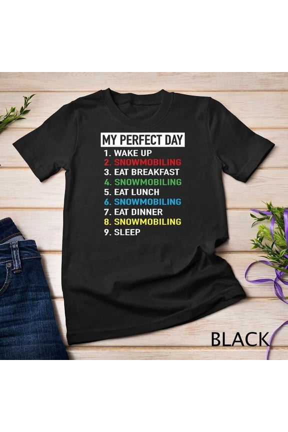 Vintage Tee Skidoo My Perfect Day Snowmobile Snowmobiling Day Plan T-Shirt Birthday Gifts