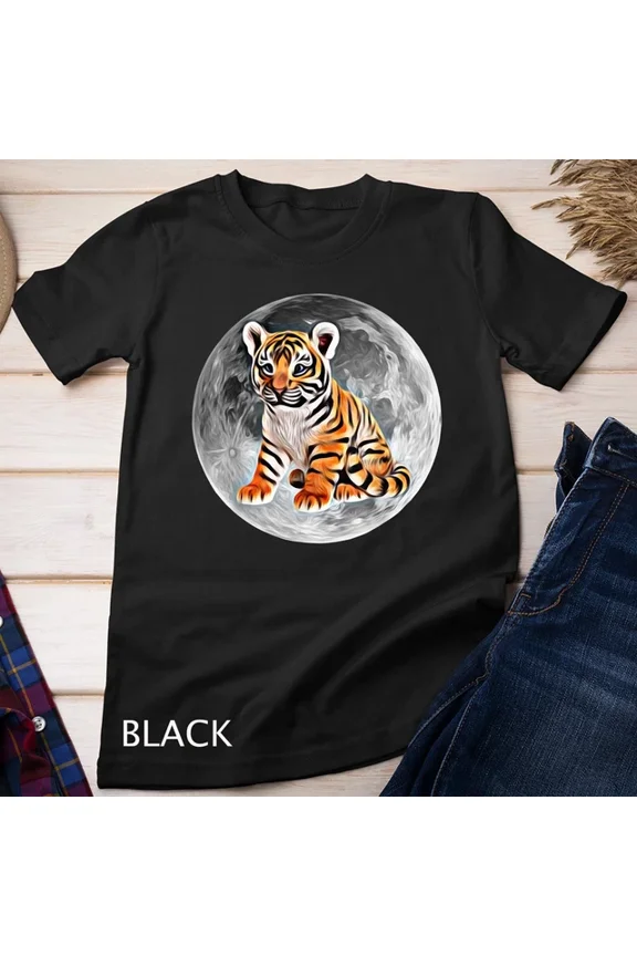 Vintage Tee Tiger Cup Jungle Big Cat Colorful Tigers Unisex T-Shirt - Birthday Gifts