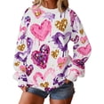 thumbnail image 1 of Vintage Tees for Women 2025 Cute Heart Print Long Sleeve Tunic Tops Casual Round Neck Long Sleeve Printed T-Shirt Top Dressy Casual Loose Blouses, 1 of 7