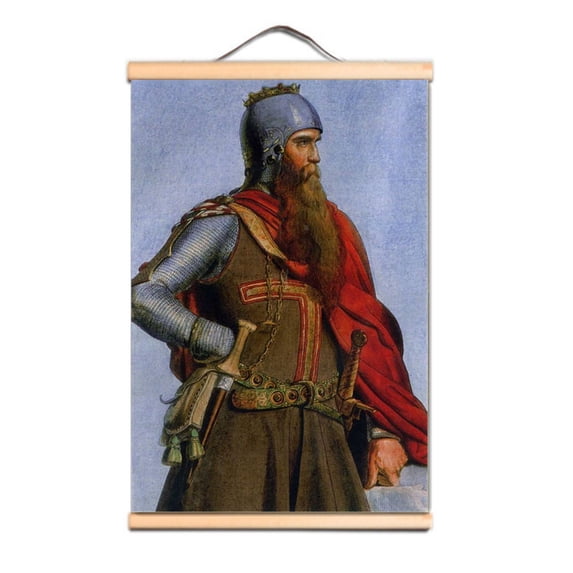 Vintage Templar Knight Wall Art Poster for Room Dormitory Wall Decor - Canvas Scroll Painting Wall Charts of Crusader Warrior 1,Multicolor,11.8X17.7 inches