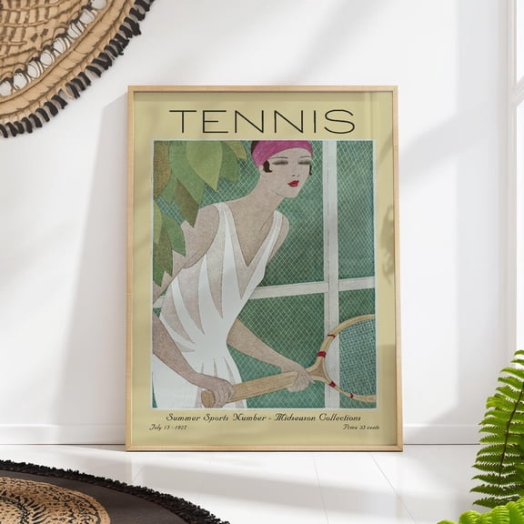 Vintage Tennis Fashion 1920s Summer Sports Wall Art, Unframed Paper Poster 8x10in