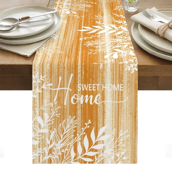 Vintage Terracotta Orange Table Runner Farmhouse Florals Leaf Coastal Home Tablerunners 13 x 36 Inch, Table Decorations Tabletop Scarf for Summer Gathering Holiday Farmhouse Kitchen Dining Decor