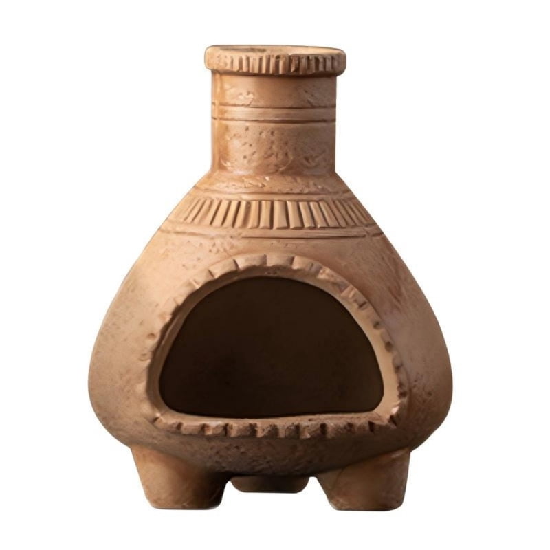 Vintage Terracotta Palo Santo Holder Incense Burner - Handcrafted Clay Stove Design Holder for Holy Wood Sticks/Cones | Boho Retro Home Decor for Energy Cleansing, Meditation-Yellow