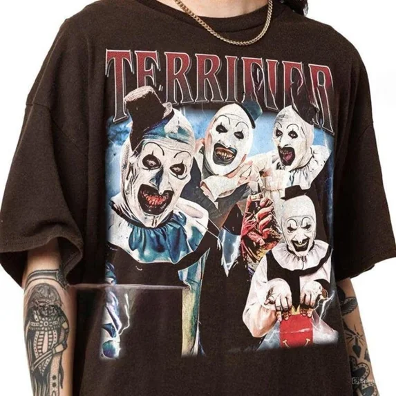 Vintage Terrifier Horror Movie T-Shirt, Art The Clown Terrifier Shirt ,Black Color,Size 3XL