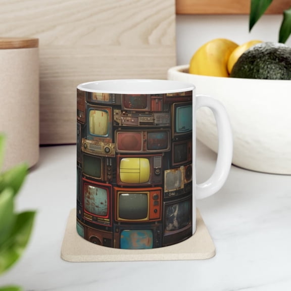 Vintage Tesions Mug, R Mug, Old School Mug, Installation Mug, Mosaic, Tea, Gift Idea, Gift Her, Gift Him, Gift Dad.