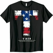 Vintage Texas Flag TEacS Distressed Design Black TShirt Stand out in style with this unique tee featuring a bold silhouette on a classic black background