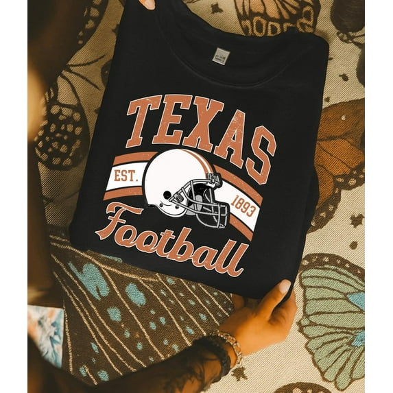 Vintage Texas Football Sweatshirt, Retro Distressed Varsity Game Day Crewneck, Fall Tailgate Pullover For Texas Fans Sweatshirt All Size S-5XL