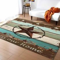 Vintage Texas Star Area Rugs for Living Room, Wood Texture Collection Area Runner Rugs Non Slip Bedroom Carpets Hallways Rug, Outdoor Indoor Nursery Rugs Décor 2x3ft(Small)
