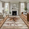 thumbnail image 1 of Vintage Texas Star Wooden Area Rug 6x9 Washable Rug Non Slip Farmhouse Berry Country Large Area Rug Soft Stainresistant Indoor Floor Carpet for Living Room Bedroom Home Office Dining Room Nursery, 1 of 8