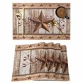 thumbnail image 1 of Vintage Texas Star Wooden Placemats Set of 8, Farmhouse Berry Country Placemats for Dining Table, Place Mats for Kitchen Tabletop, Waterproof Wipeable Dining Table Mats Set, 1 of 9