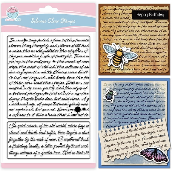 Vintage Text Background Clear Stamps