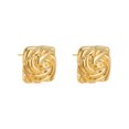 thumbnail image 1 of Vintage Texture Gold Plated Stainless Steel Earrings for Women Geometric Circle Twist Statement Earring Fashion Jewelry Bijoux, 1 of 10