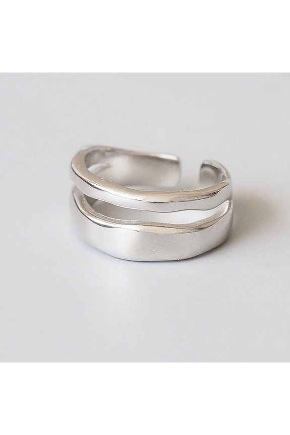 Vintage Thai Silver Irregular Geometric Ring, 925 Sterling Silver, Adjustable, Women's Fashion Jewelry, Unique Personality Ring