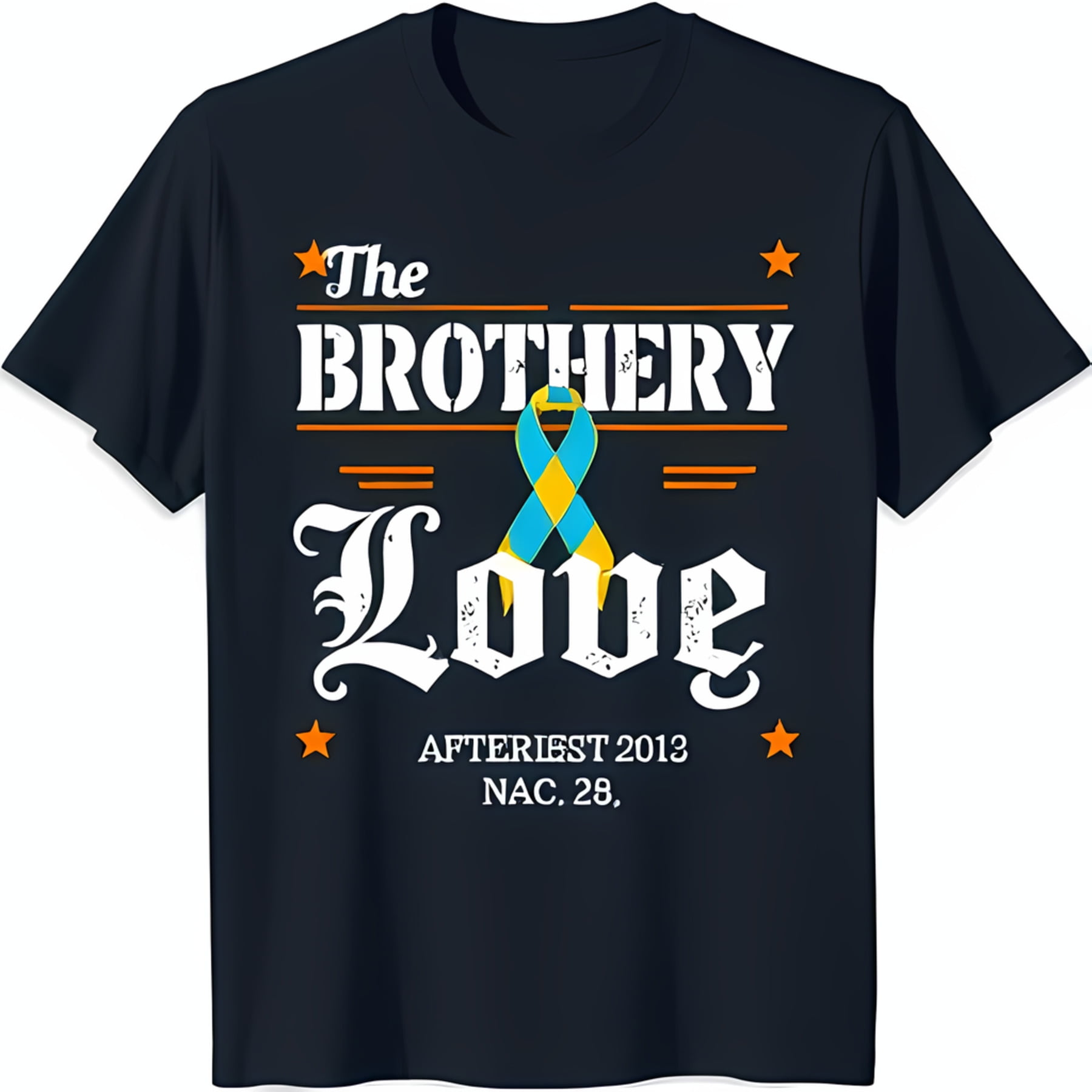 Vintage 'The Brothery Love' Graphic TShirt with Yellow Ribbon & Stars