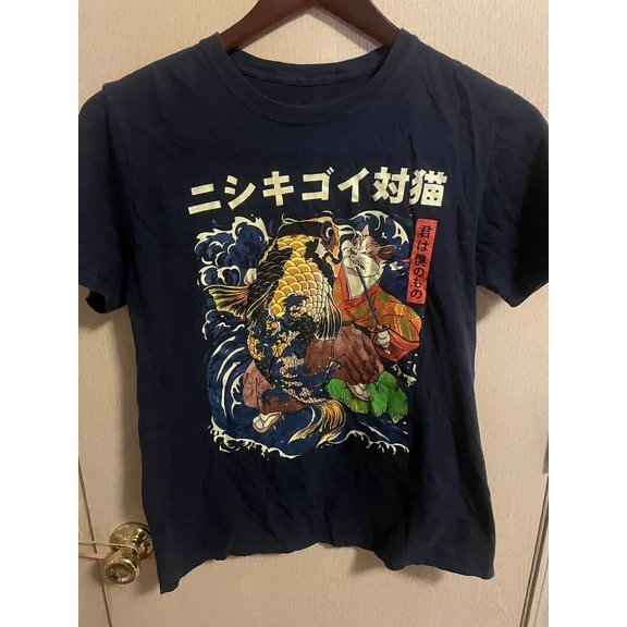 Vintage The Cat And The Koi Roni Saptino T-Shirt Japanese Threadless Medium. D1 Best Birthday Gifts