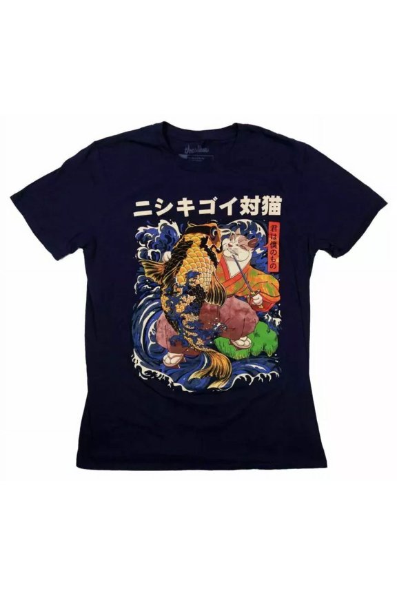 Vintage The Cat And The Koi Roni Saptino Vintage T Shirt Japanese Threadless Mediumhot Trending Birthday Gifts
