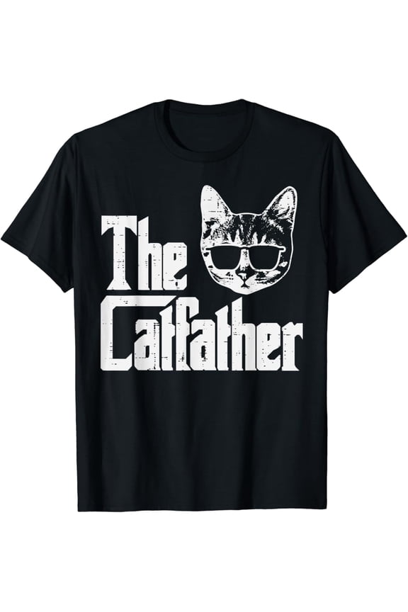 Vintage The Catfather Funny Cat Dad Fathers Day Movie Pun Papa Men T-Shirt S-5XL - Trending Birrthday Tee Gifts Vintage Tee -Birthday Gifts