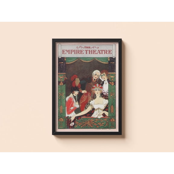 Vintage The Empire Theatre George Barbier Art Deco Stage Art Unframed Paper Print