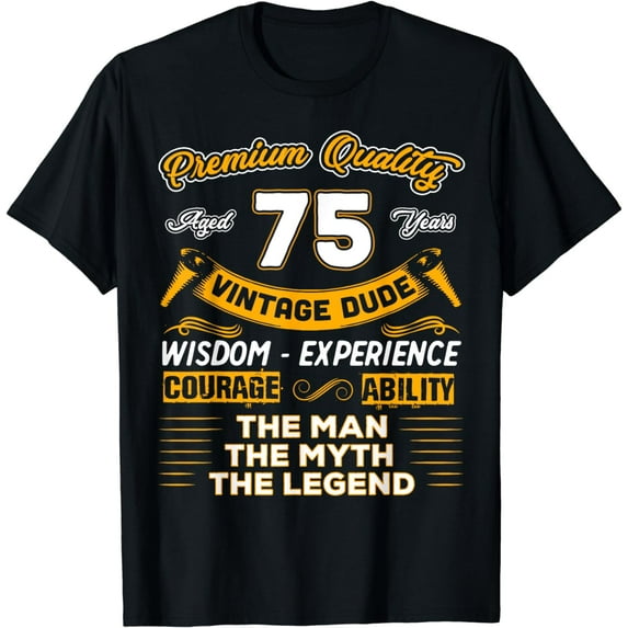 Vintage The Man Myth Legend 75 Yrs 75th Birthday Gift T-Shirt