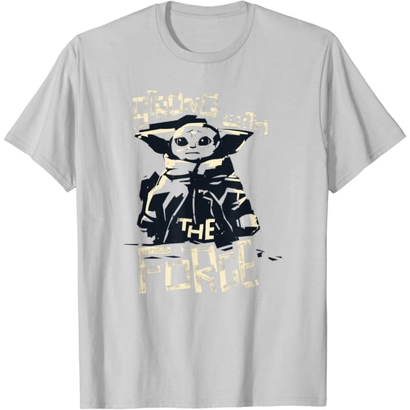 Vintage The Mandalorian Baby Yoda Strong With The Force T-Shirt S-5XL - Trending Birrthday Tee Gifts Vintage Tee -Birthday Gifts