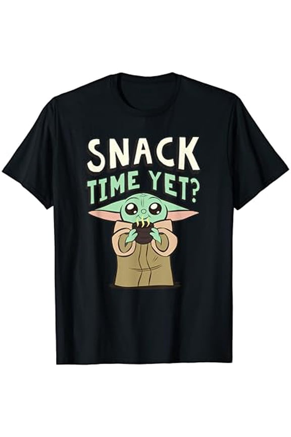 Vintage The Mandalorian Grogu Snack Time Yet? T-Shirt S-5XL - Trending Birrthday Tee Gifts Vintage Tee -Birthday Gifts