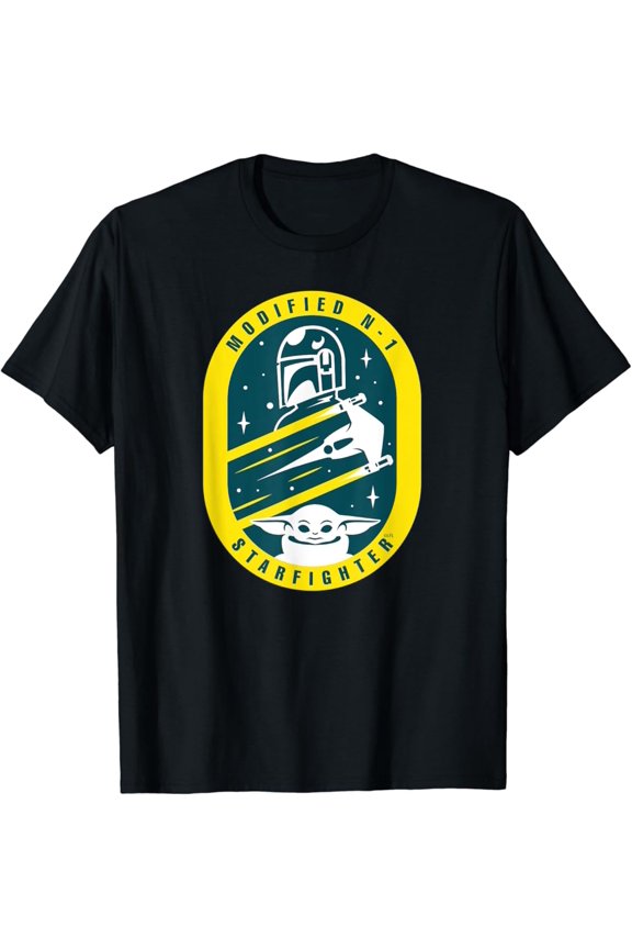 Vintage The Mandalorian and Grogu Modified N-1 Starfighter T-Shirt S-5XL - Trending Birrthday Tee Gifts Vintage Tee -Birthday Gifts