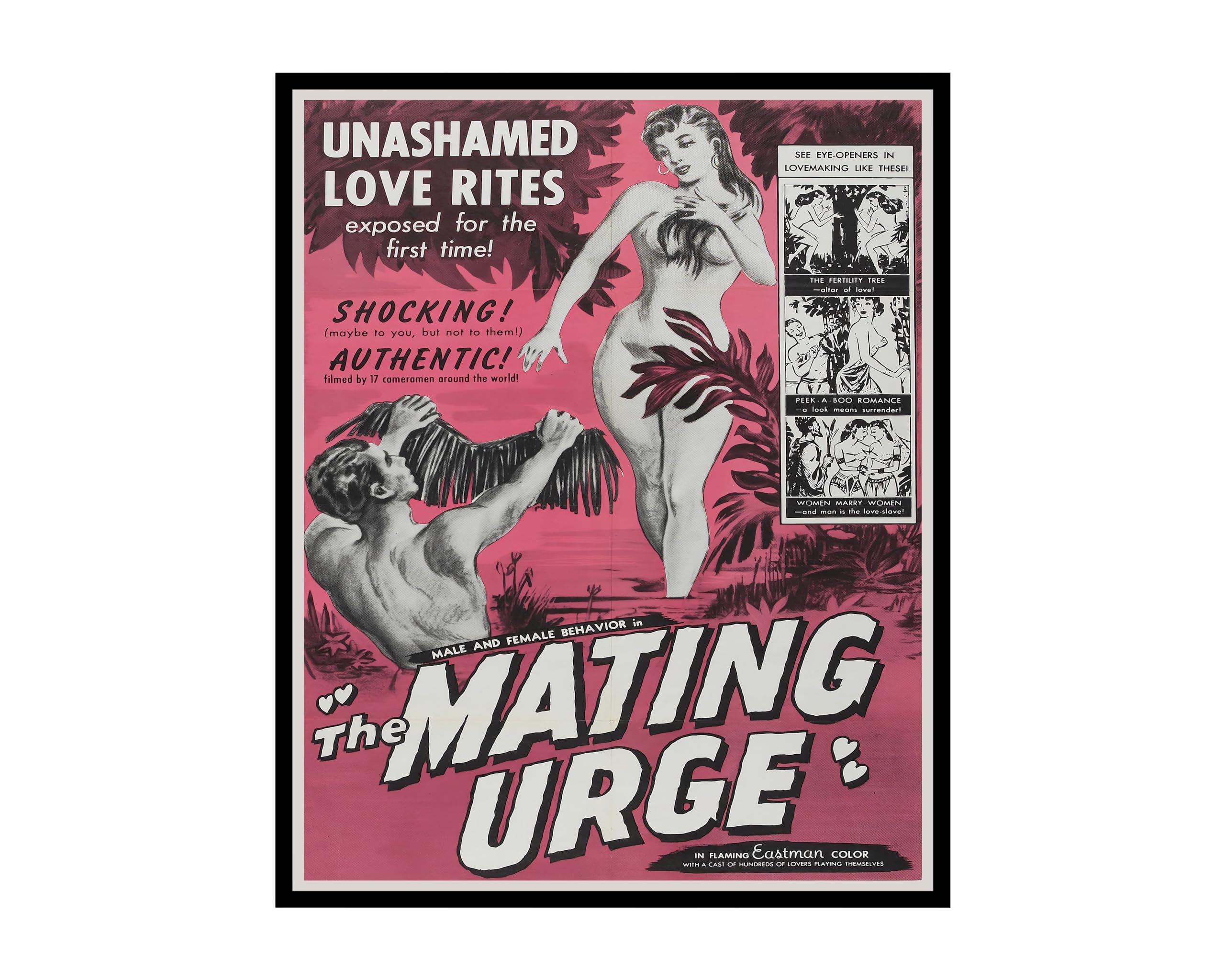 1950s Vintage Style Movie Poster – 'The Mating Urge' Adult Film Reprint – 16x24