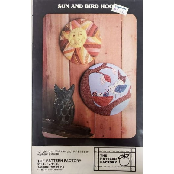 Vintage The Pattern Factory Sun and Bird Hoops Quilted Applique Patterns