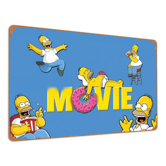 Vintage The Simpsons Movie Metal Plaque Poster Retro Metal Tin Sign Plaque Wall Decor Gift For Bathroom Theater Restaurant Farm Bedroom Movie 8x12 Inch