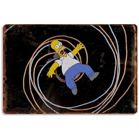 Vintage The Simpsons Poster Metal Sign Homer J. Simpson Retro Plaque Wall Decor Gift Tin Signs For Home Office Club Bar Gym Kitchen 12x16 Inch