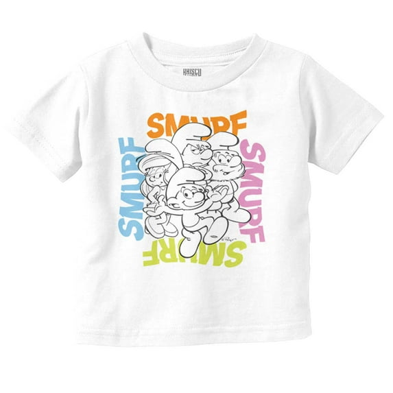 Vintage The Smurfs Cartoon Characters Toddler Boy Girl T Shirt Infant Toddler Brisco Brands 6M