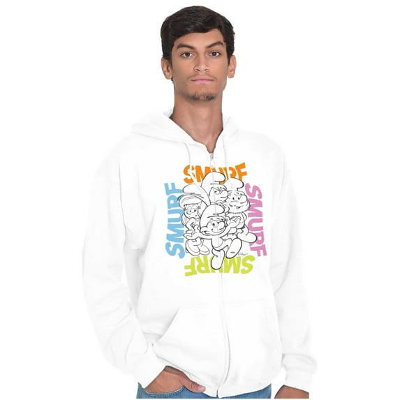 Vintage The Smurfs Cartoon Characters Zip Up Hoodie Men's Women's Brisco Brands S