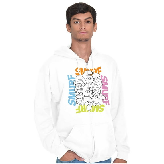 Vintage The Smurfs Cartoon Characters Zip Up Hoodie Men's Women's Brisco Brands S